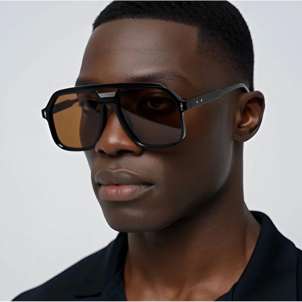Street Sunglasses Dark Brown Lens HipHop Cholo Shades Men Elegant Classy Eyewear